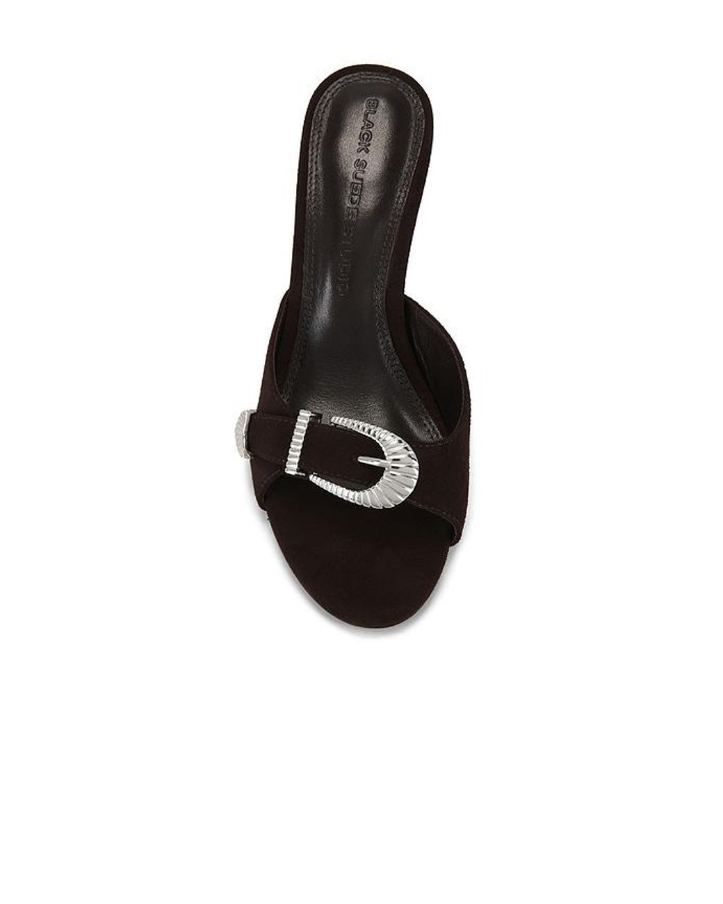 Black Suede Studio Black Elena 70 Mule