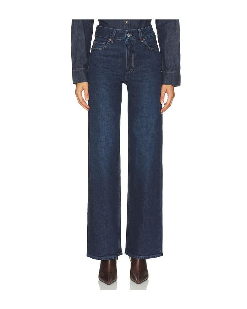 PAIGE Blue Sasha Wide Leg Jeans