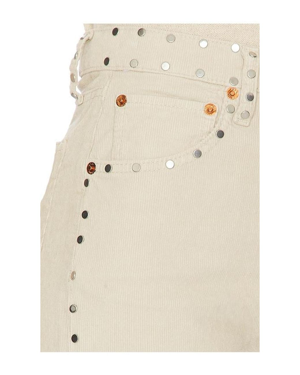 Re/done White High Rise Wide Leg Jeans