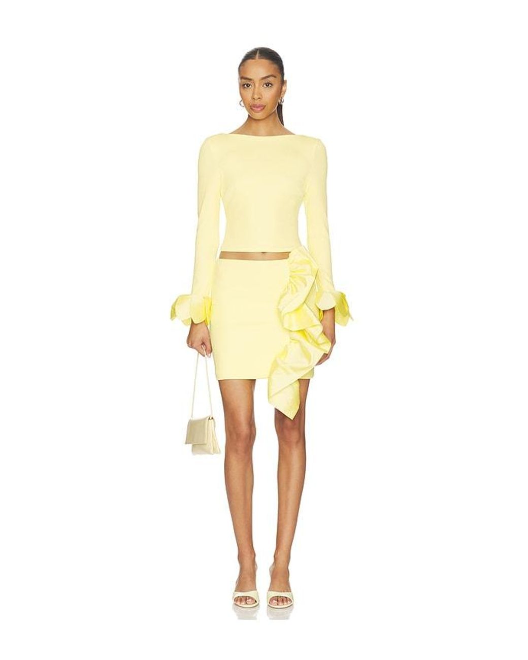 PATBO Yellow Taffeta Tarsila Top