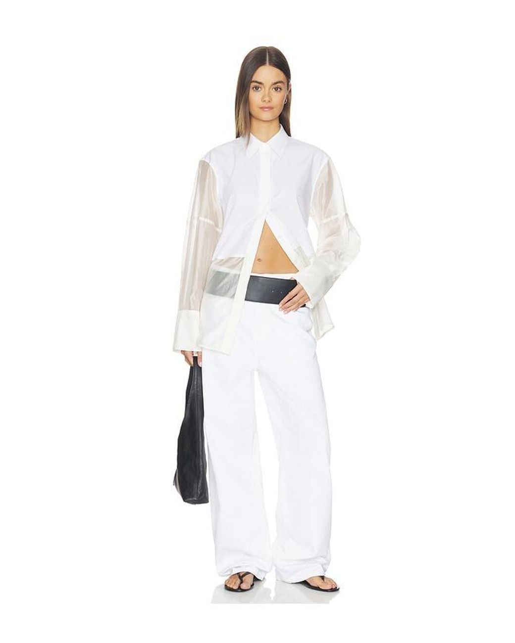 Helmut Lang White Combo Long Sleeve Shirt