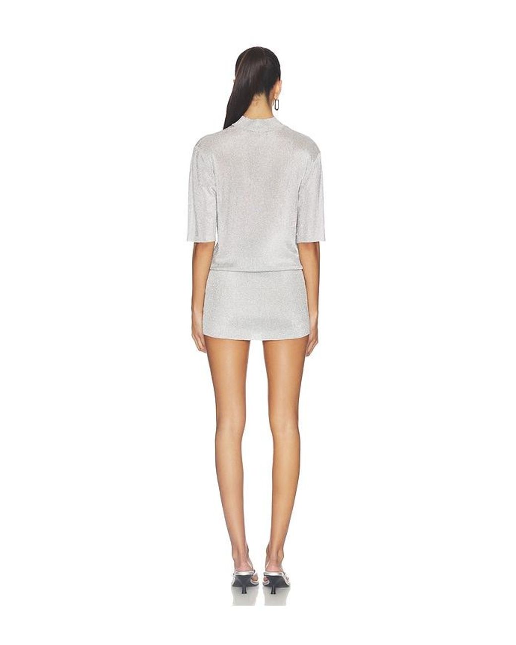 SER.O.YA White Rae Metallic Mini Dress