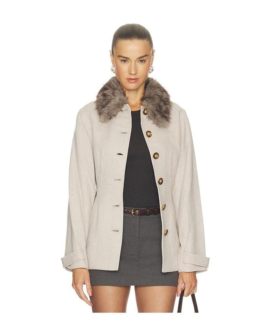 Veronica Beard White Severine Dickey Coat With Collar