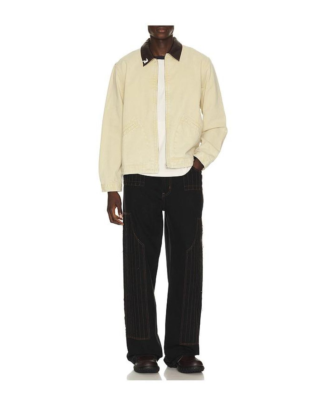 Pas Une Marque Arbeiterhose Distressed Patch in Black für Herren
