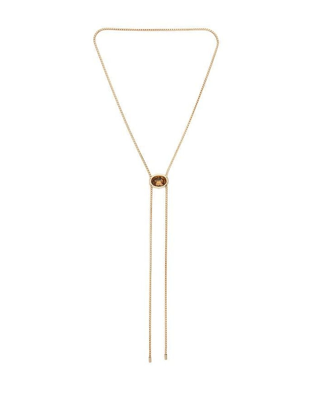 Ettika Metallic Crystal Bezel Bolo Necklace