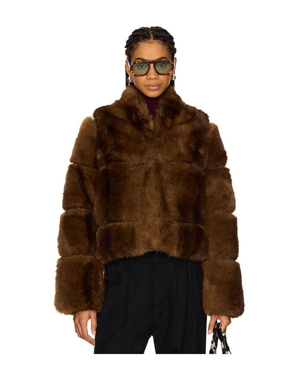 Apparis Brown Sai Short Coat