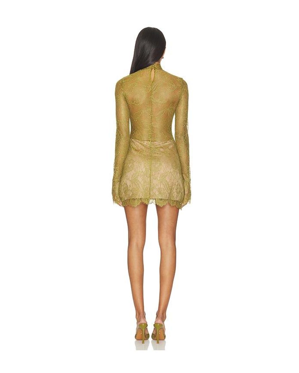retroféte Yellow Gilana Lace Dress