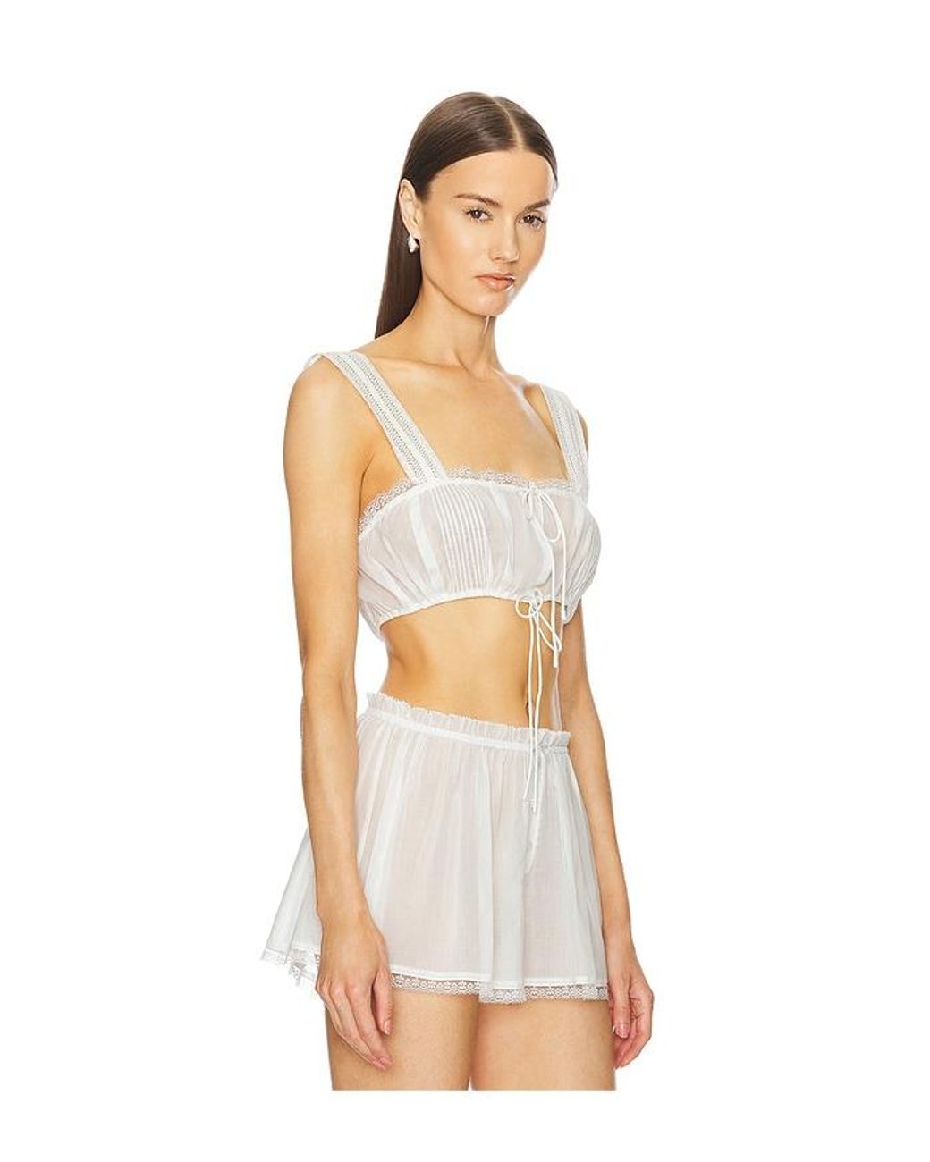 Helsa White Voile Camisette Top