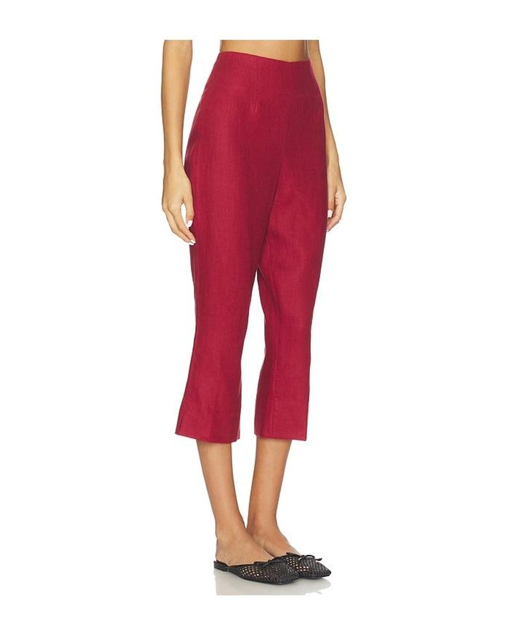 Faithfull The Brand Red Valeria Capri Pant