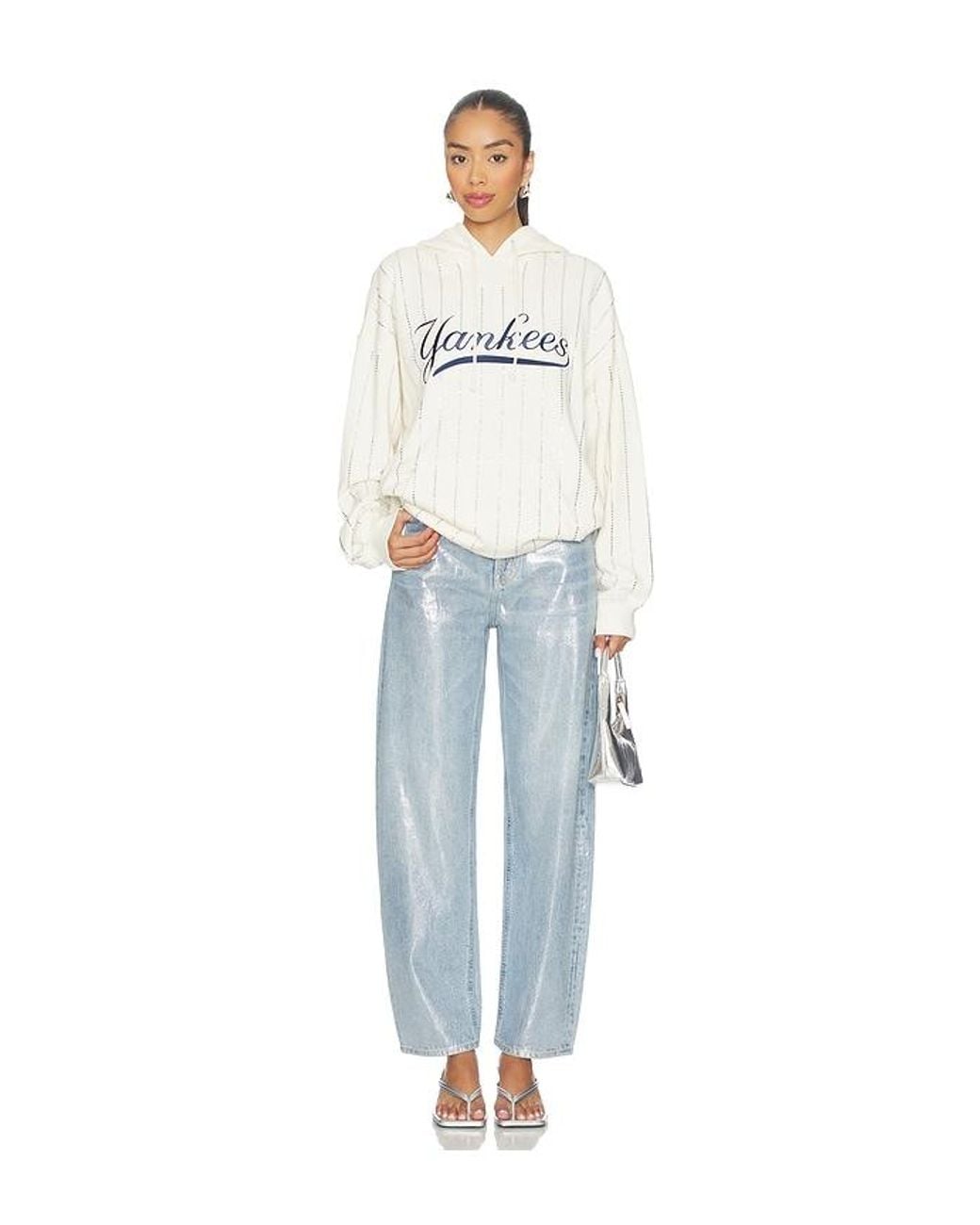 Terez White X Revolve Yankees Gem Pinstripe Hoodie