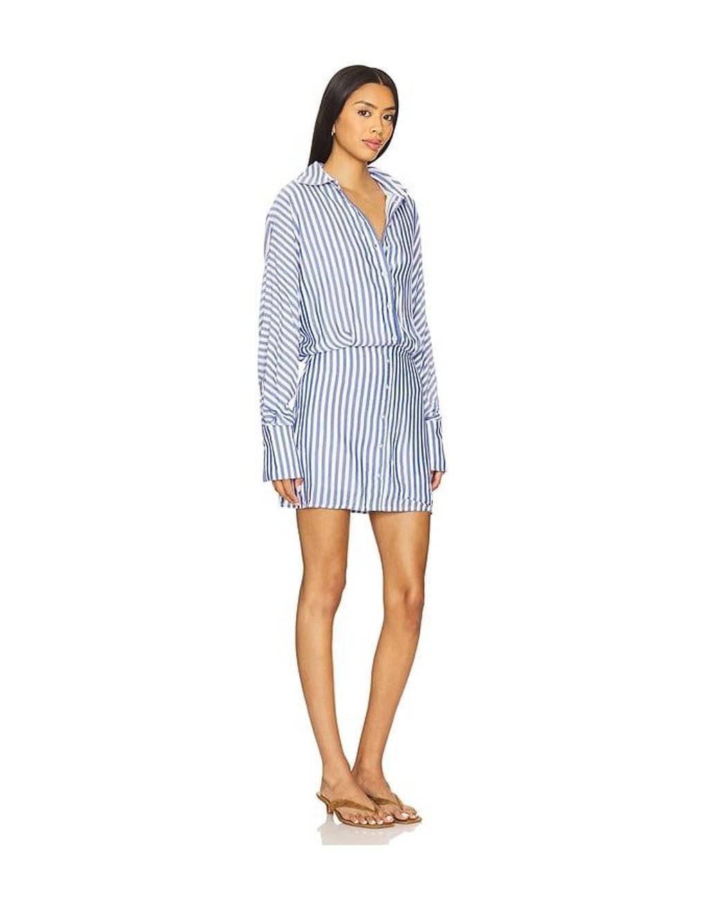 Line & Dot Blue Noah Shirt Dress