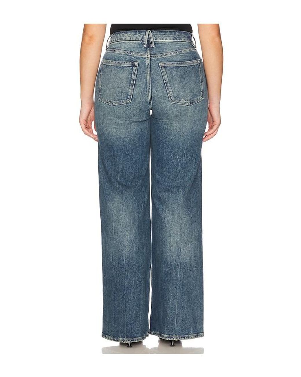 GOOD AMERICAN Blue Good Skate Wide Jeans