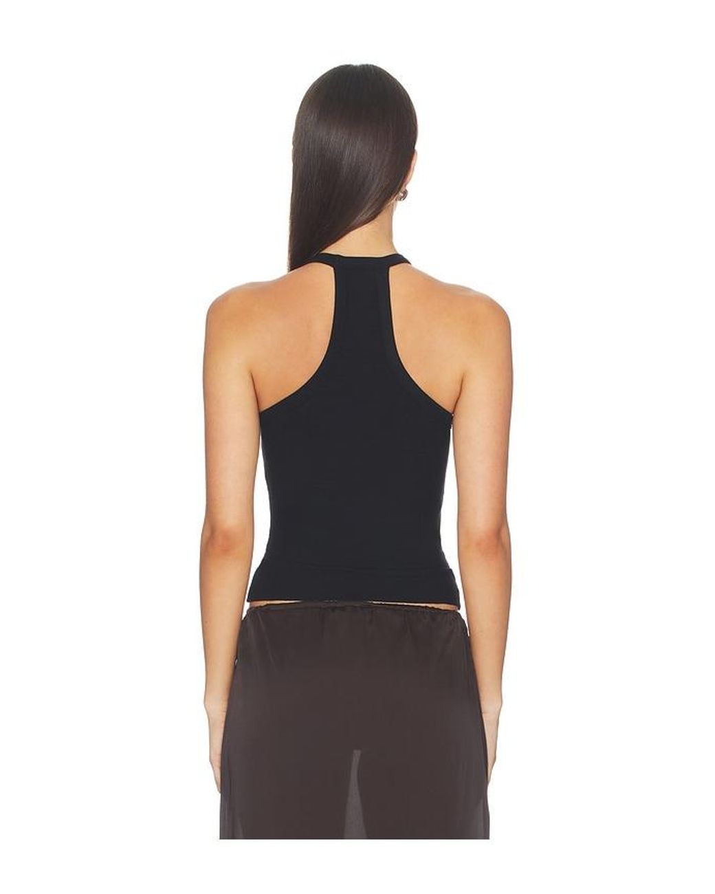 ÉTERNE Black V-Neck Racerback Tank