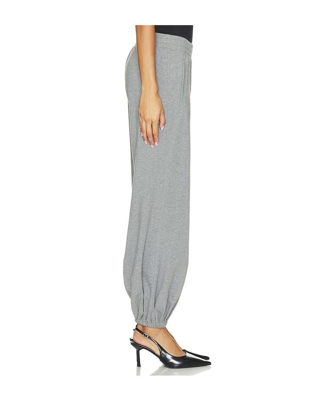Norma Kamali Gray Boyfriend Puff Jog Pant