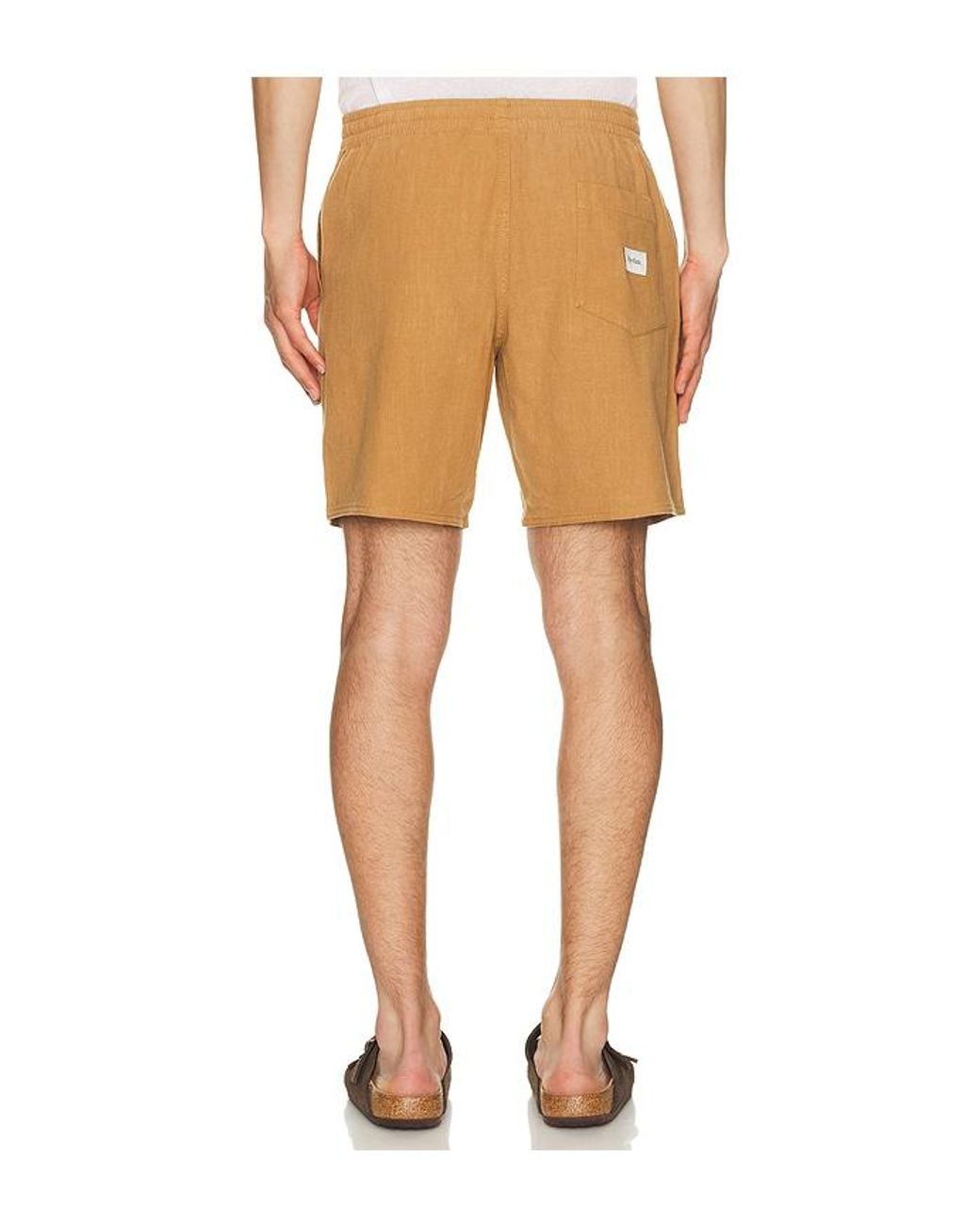 Rhythm Brown Textured Linen Jam Short for men