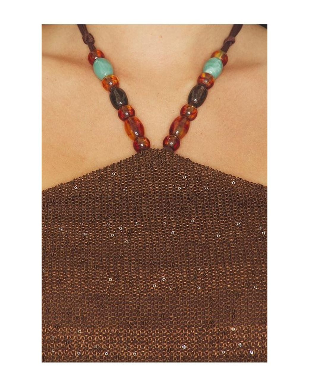 MORE TO COME Brown Dagny Mini Dress