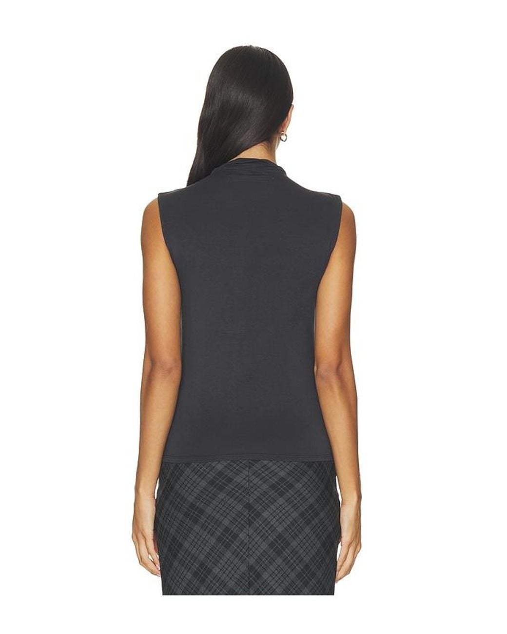 Enza Costa Black Fluid Viscose Jersey Sleeveless Twist Top