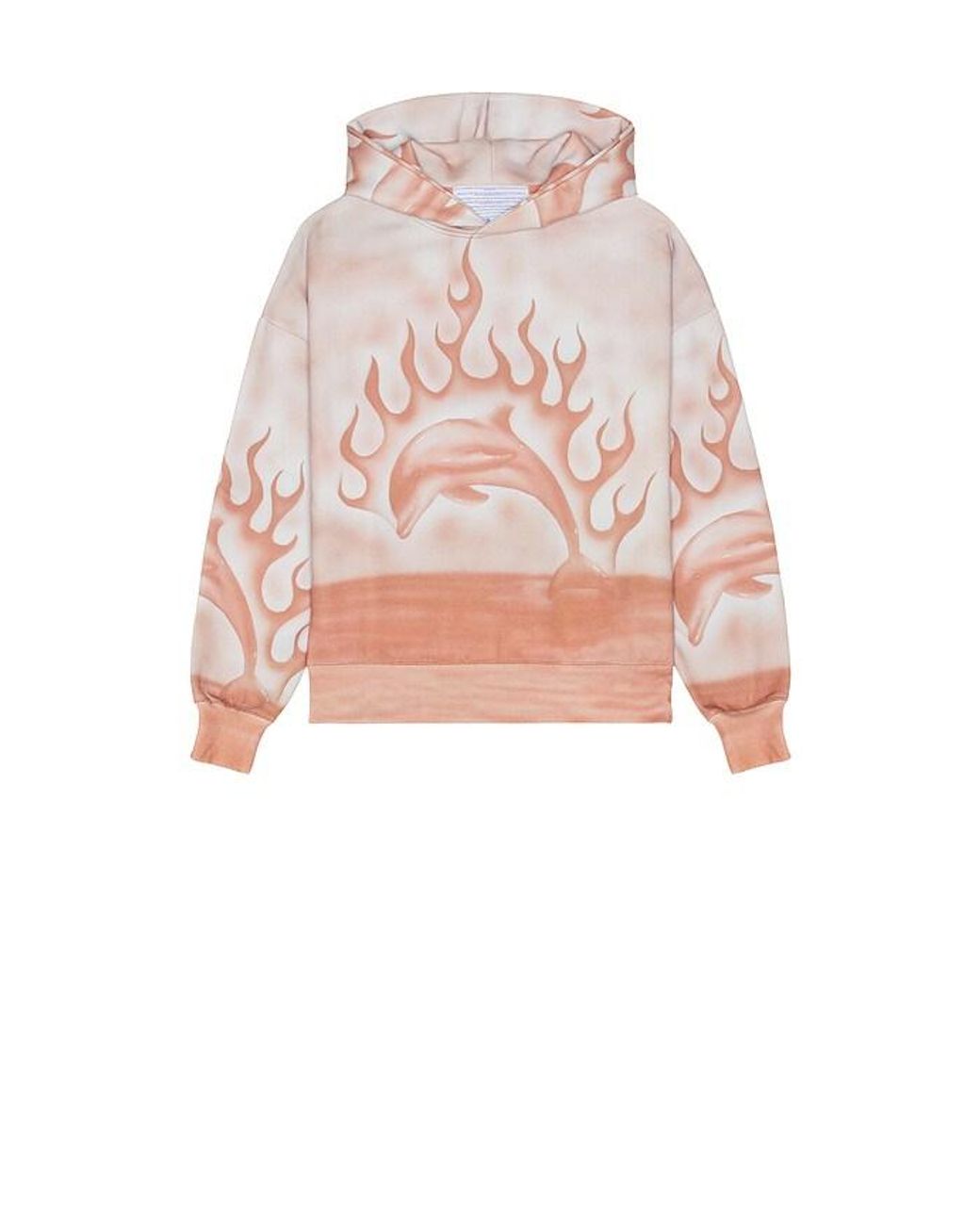 JUNGLES Pink Flaming Dolphin Airbrush Hoodie for men