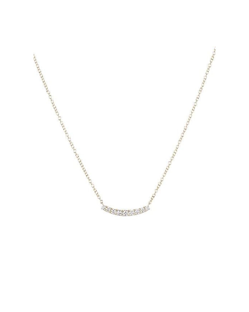EF Collection White Full Cut Diamond Arc Necklace