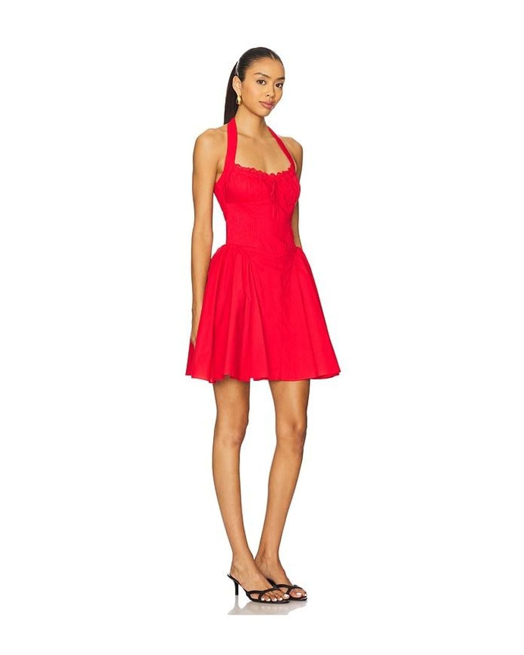 Line & Dot Red Anessa Mini Dress