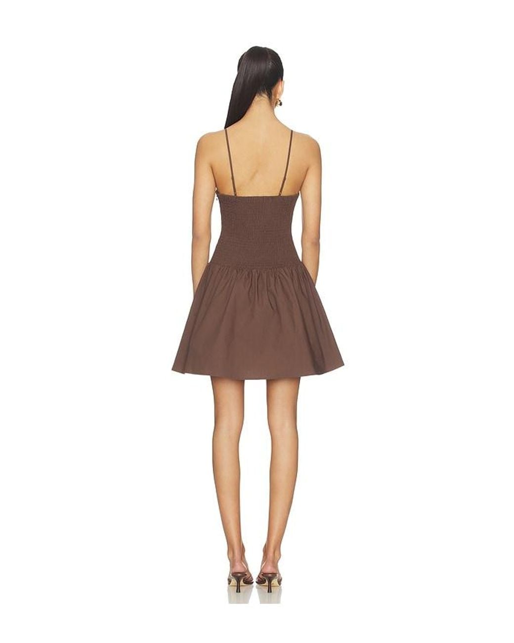 Susana Monaco Natural X Revolve Poplin String Smocking Dress
