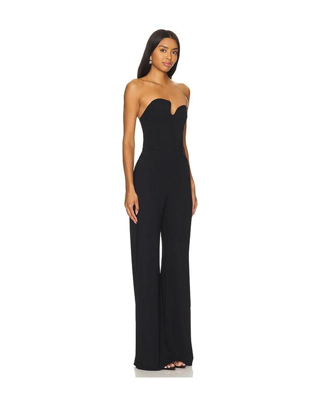 Amanda Uprichard Black Strapless Puzzle Jumpsuit