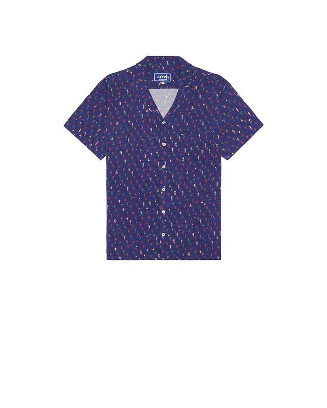 ARRELS Barcelona Altinha X Malika Favre Camp Collar Shirt In Eco Blue for men