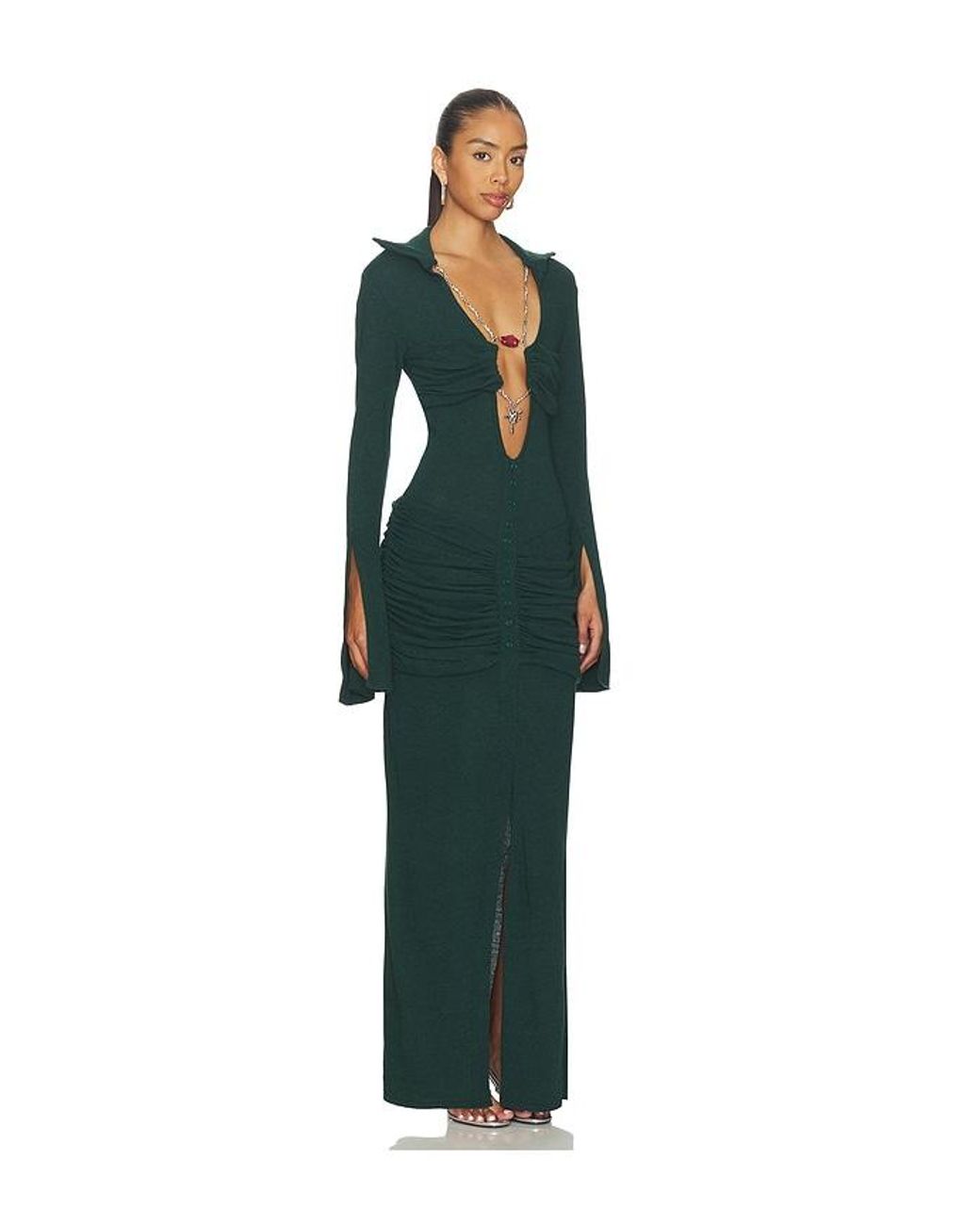 DI PETSA Green La Davina Knit Long Dress