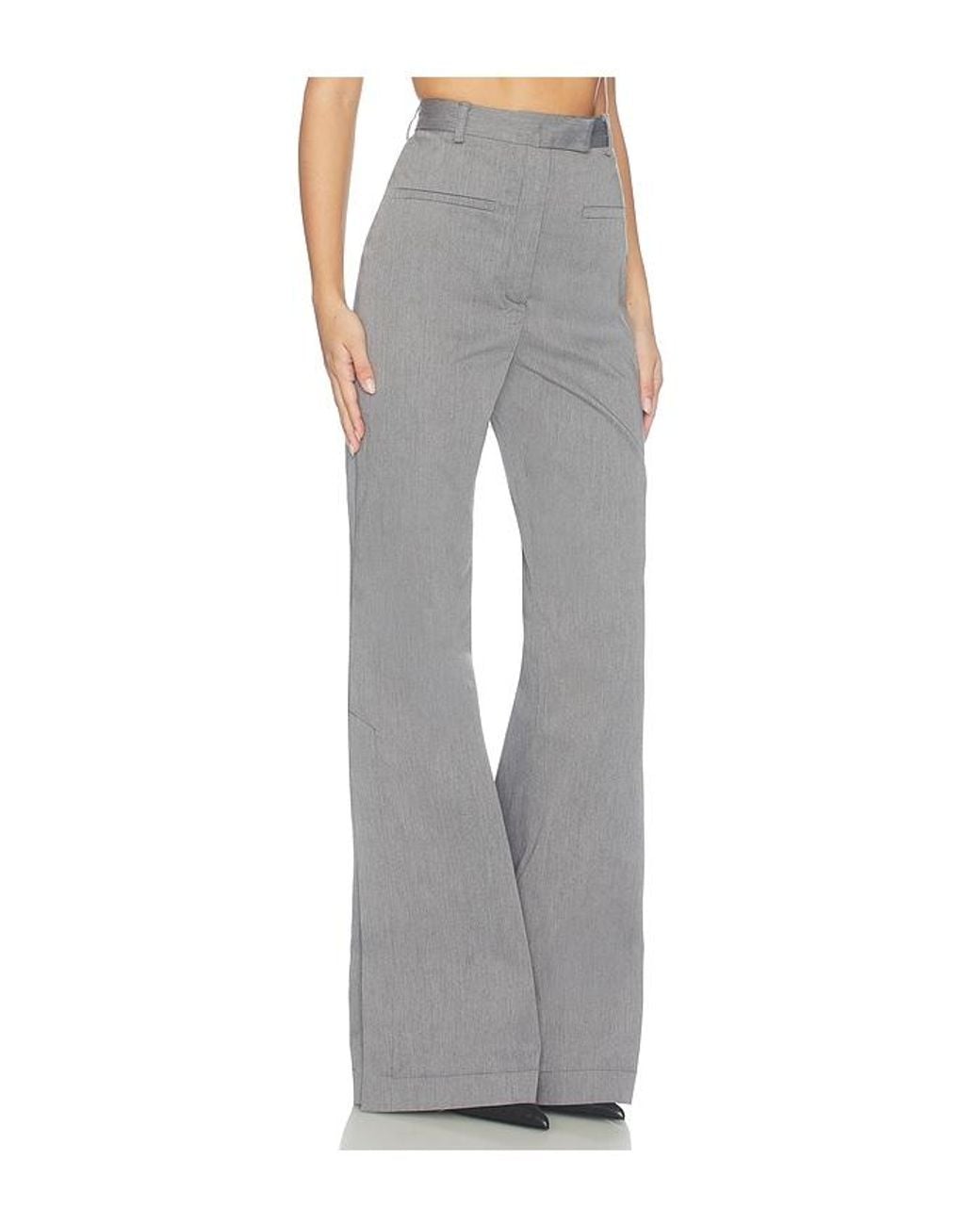 Matthew Bruch Gray Side Slit Bell Bottom Trouser