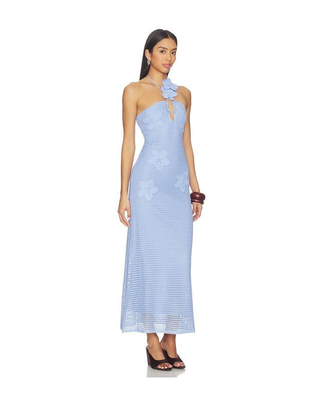 Line & Dot Blue Gienna Sweater Maxi Dress