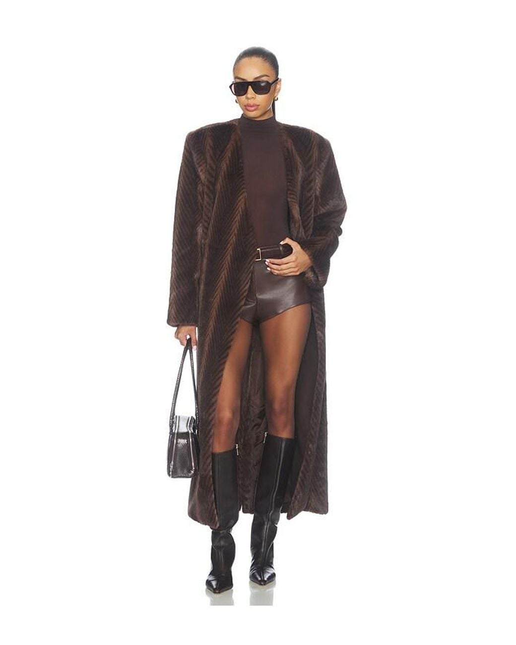 Ronny Kobo Brown Cady Coat