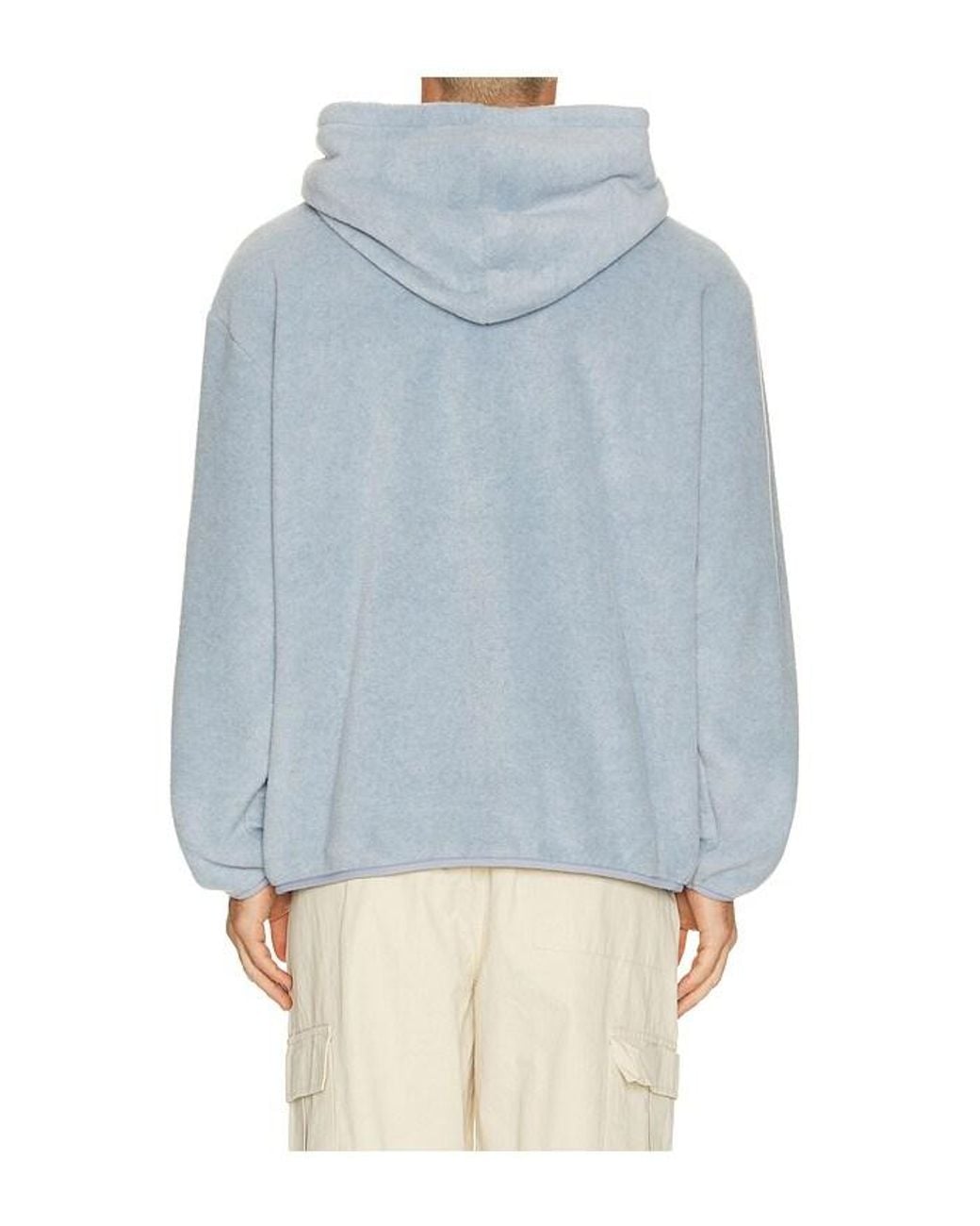 KAPPY DESIGN Blue Fleece Half Zip Hoodie F for men