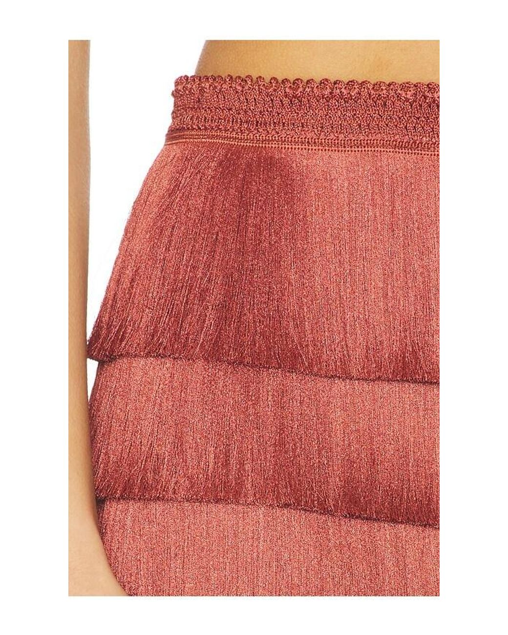 PATBO Red Amethyst Fringe Skirt