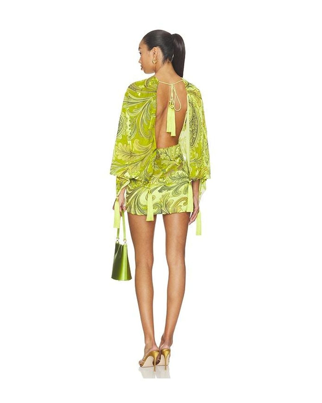 retroféte Yellow Camassi Velvet Dress
