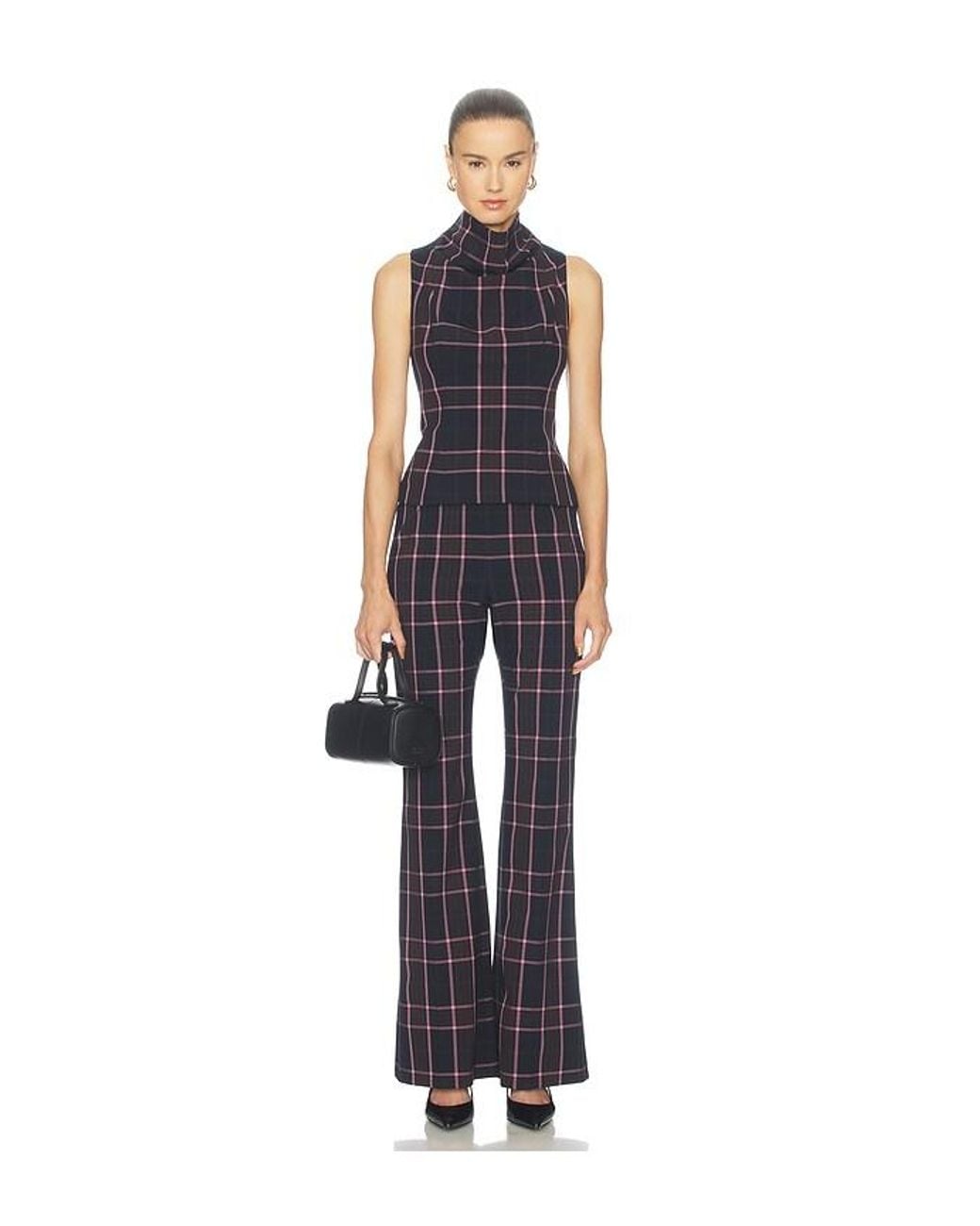 Smythe Blue Pintuck Flare Pant