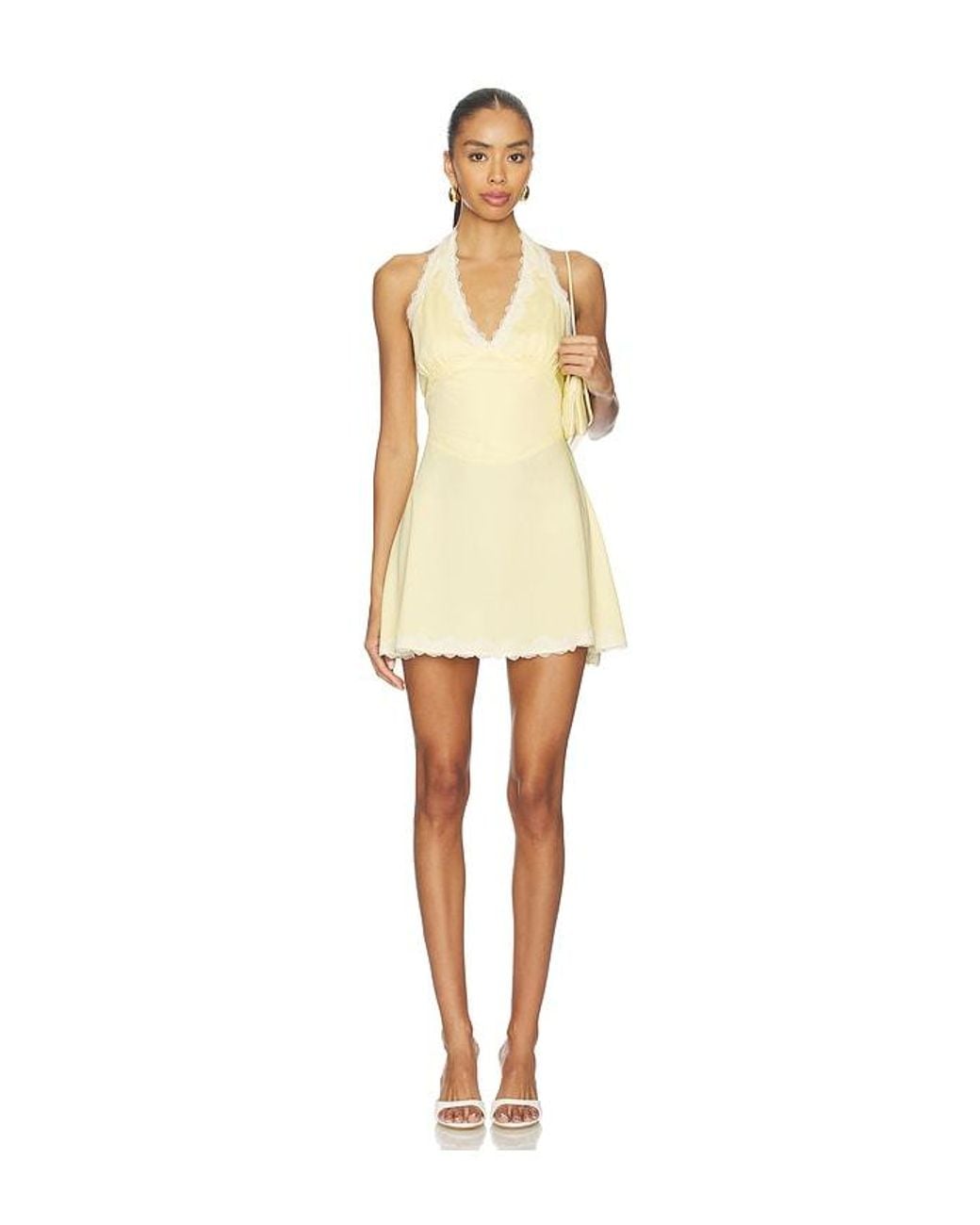 Frankie's Bikinis Natural Audrey Satin Dress