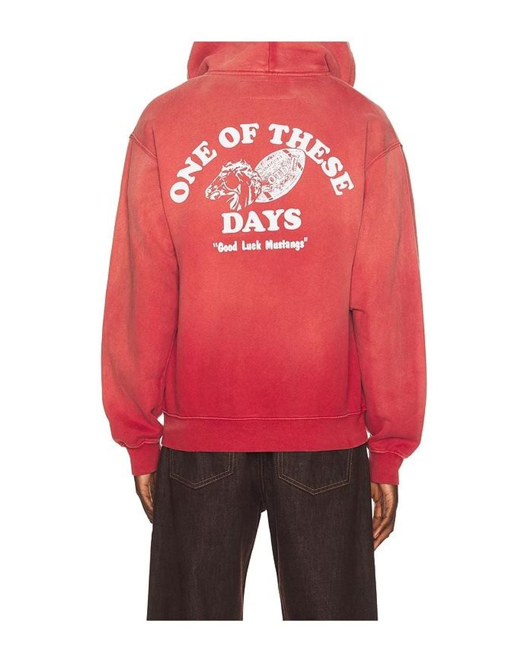 One Of These Days Red Good Luck Mustangs Zip Hoody for men