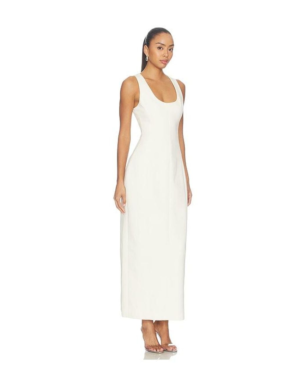 Odd Muse White Cotton Mix Volume Midi Dress