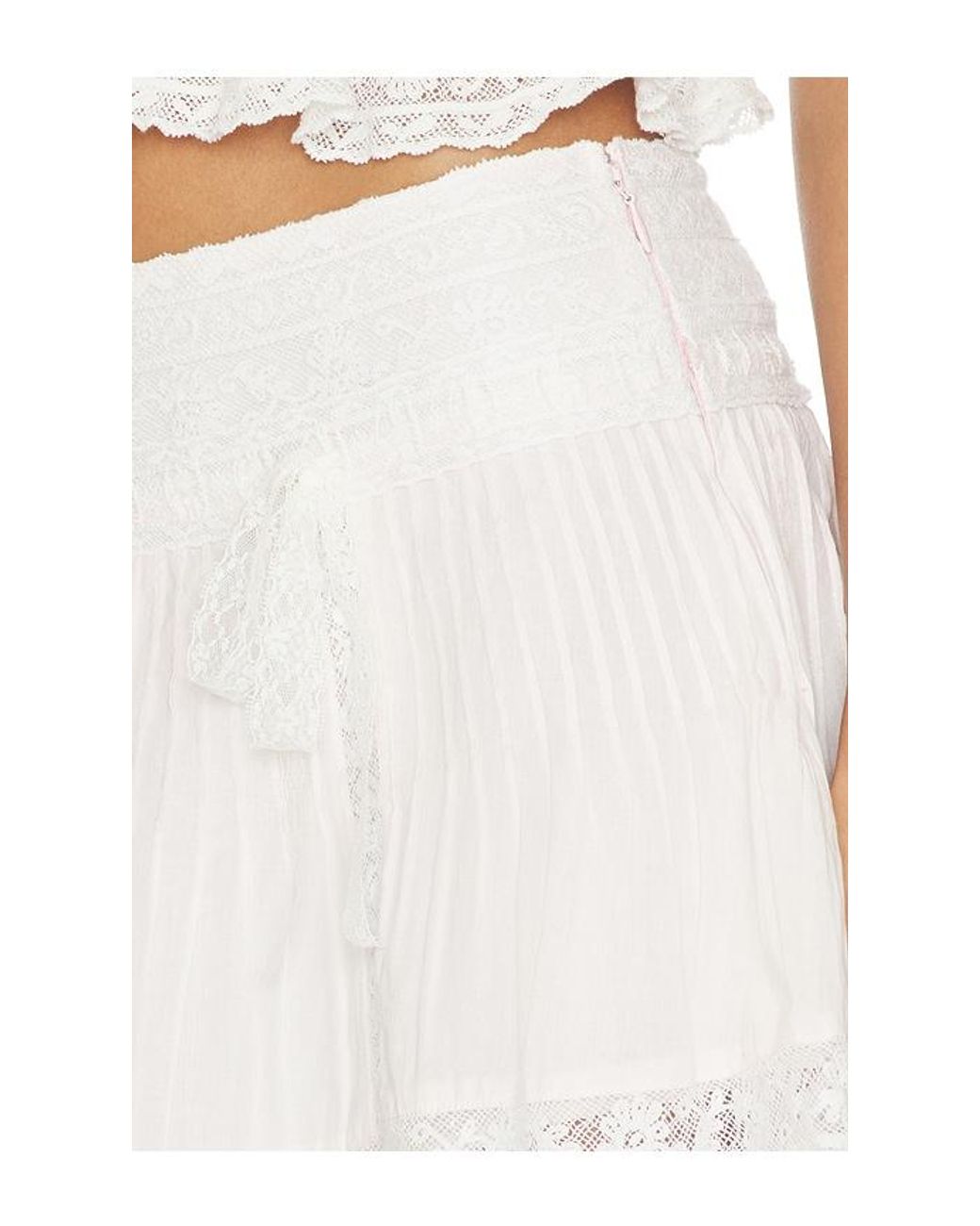 LoveShackFancy White Solena Skirt