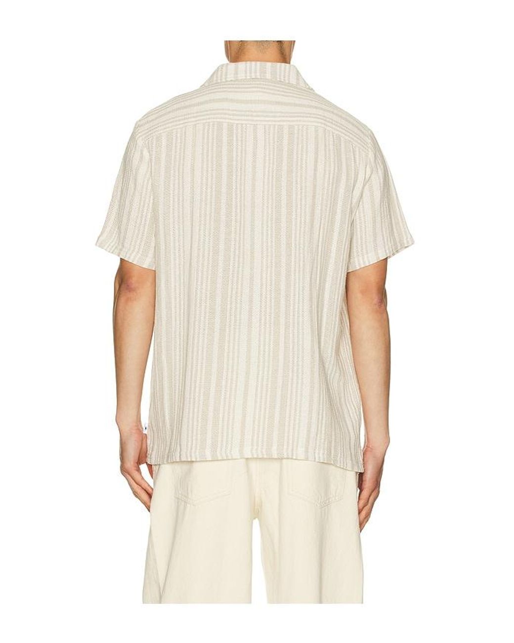Vintage Summer Natural Basket Weave Camp Shirt for men