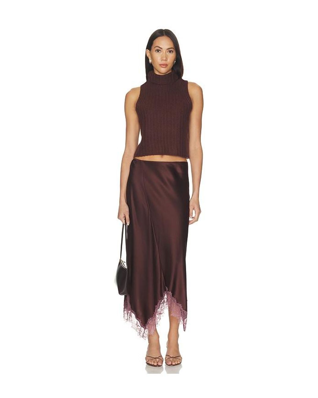 SABLYN Red Saige Cropped Turtleneck Top