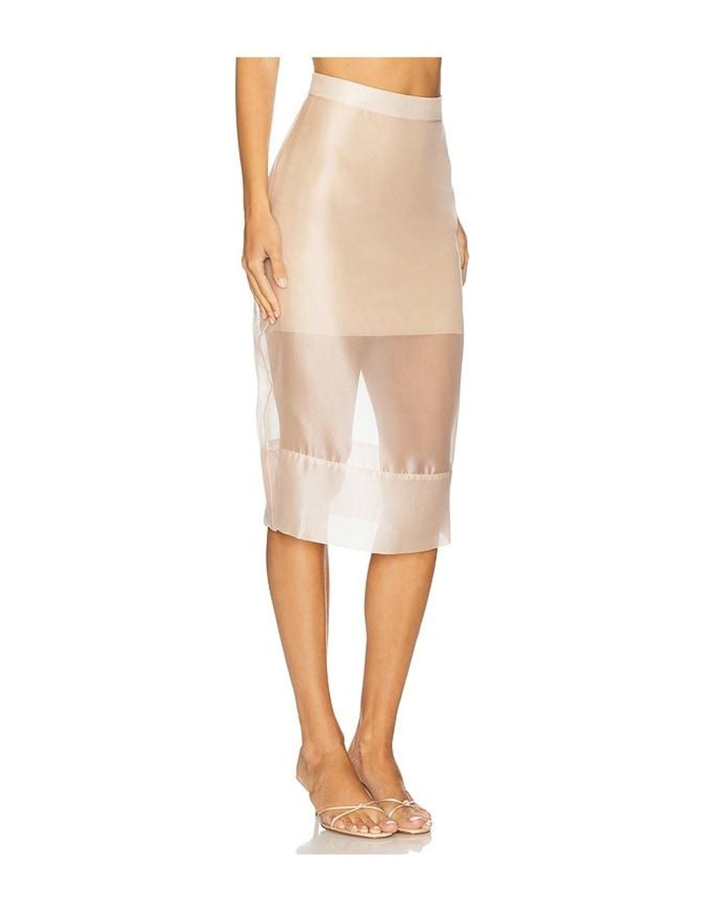 Lovers + Friends White Kelsie Sheer Midi Skirt