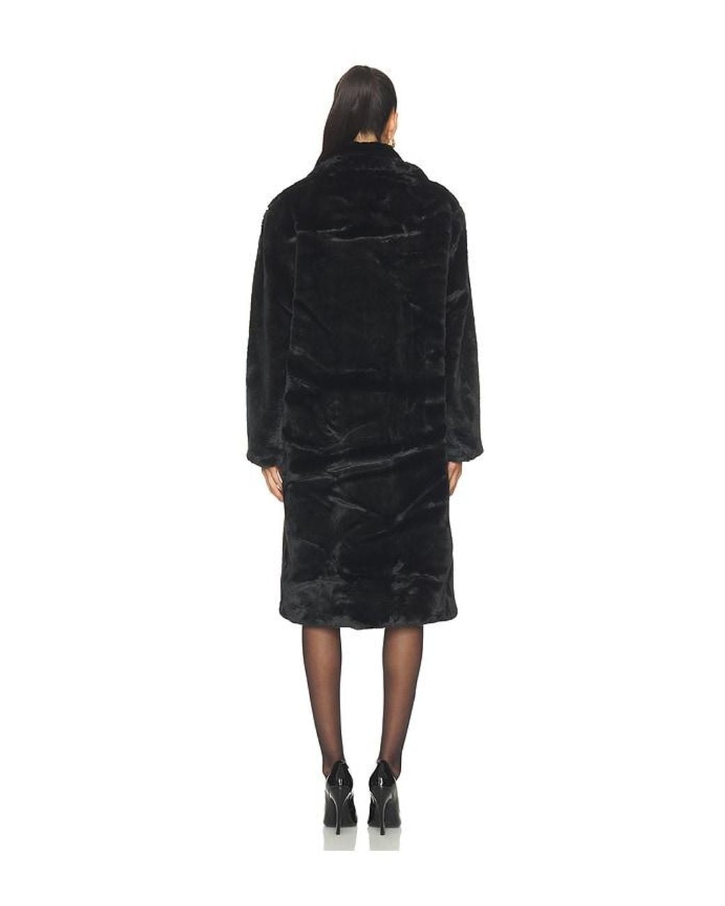 MORE TO COME Black Calliope Faux Fur Coat