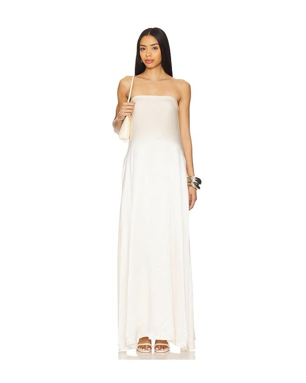 BUMPSUIT White Brushed Satin Gown