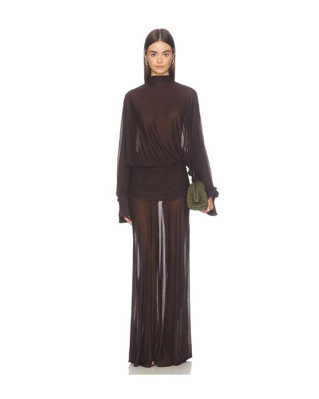 SER.O.YA Brown Swan Maxi Dress
