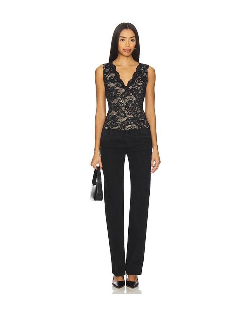 Generation Love Black Leila Stretch Lace Top