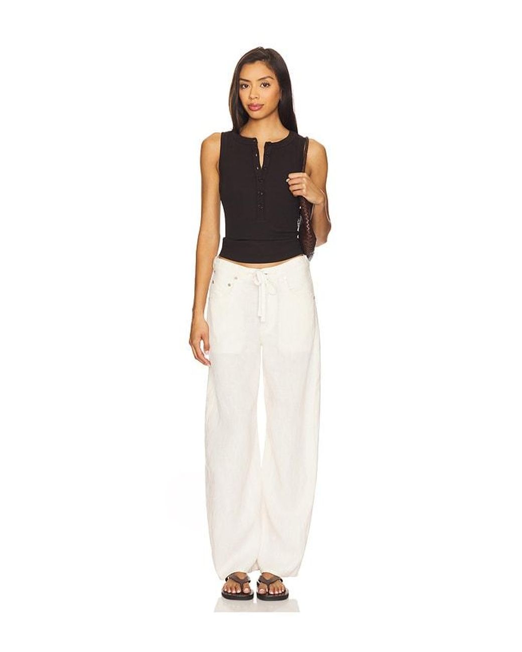 Citizens of Humanity White Brynn Drawstring Trouser