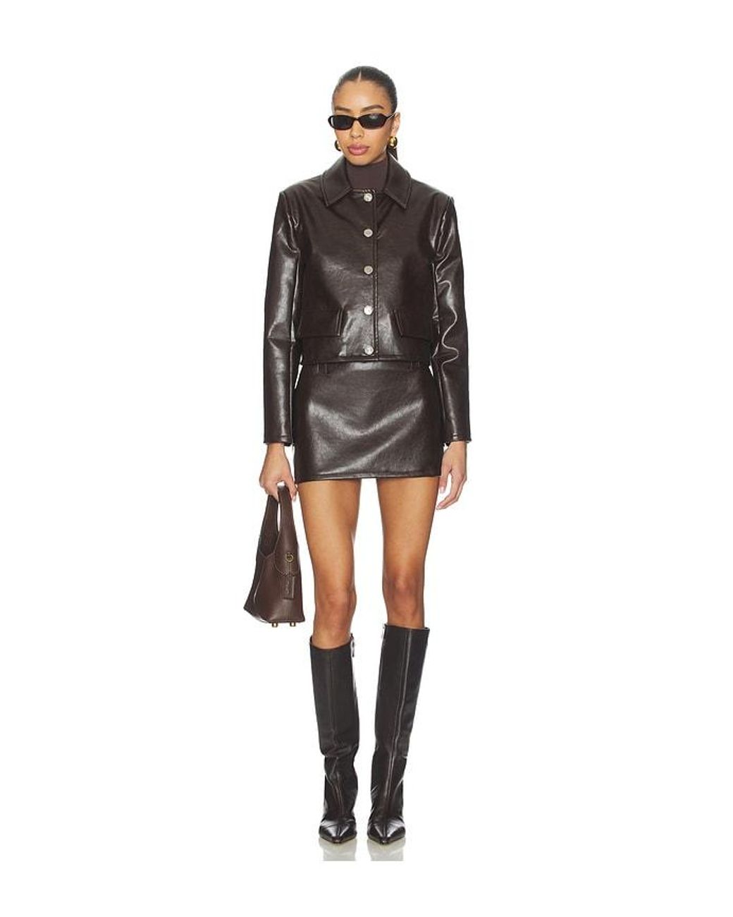 Milkwhite Black Cropped Faux Leather Jacket