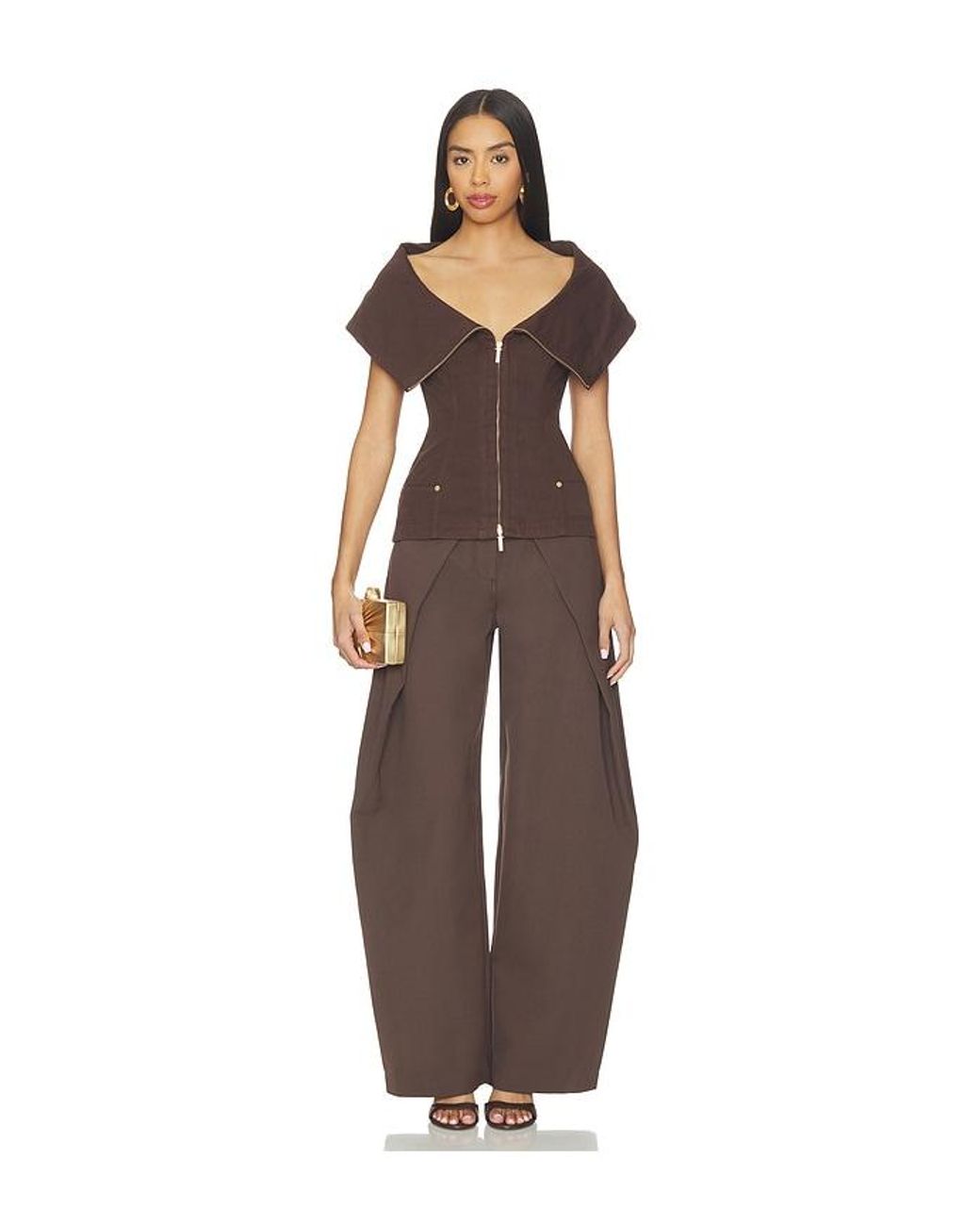 Cult Gaia Brown Arden Pant