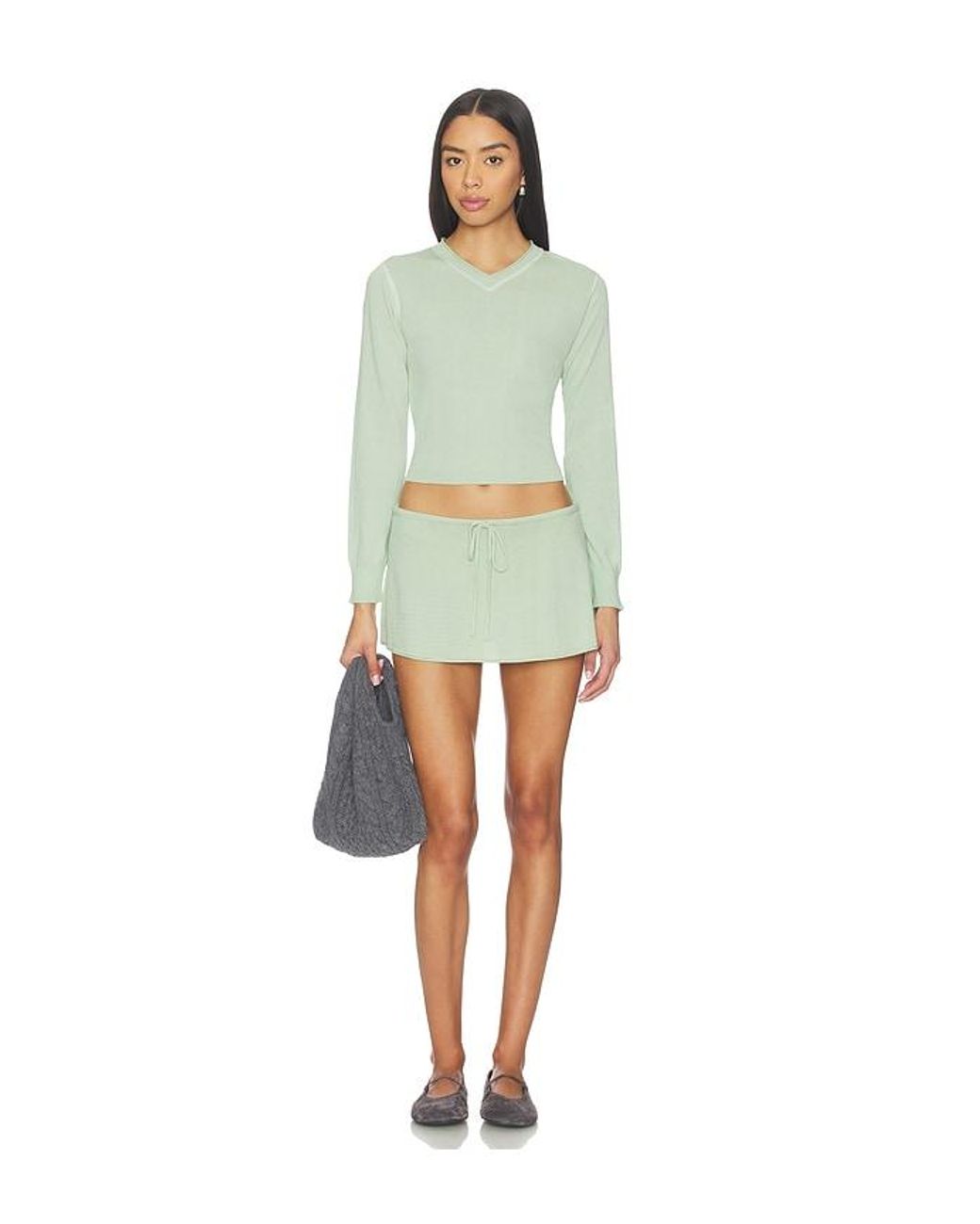 Frankie's Bikinis Green Eli Knit Sweater